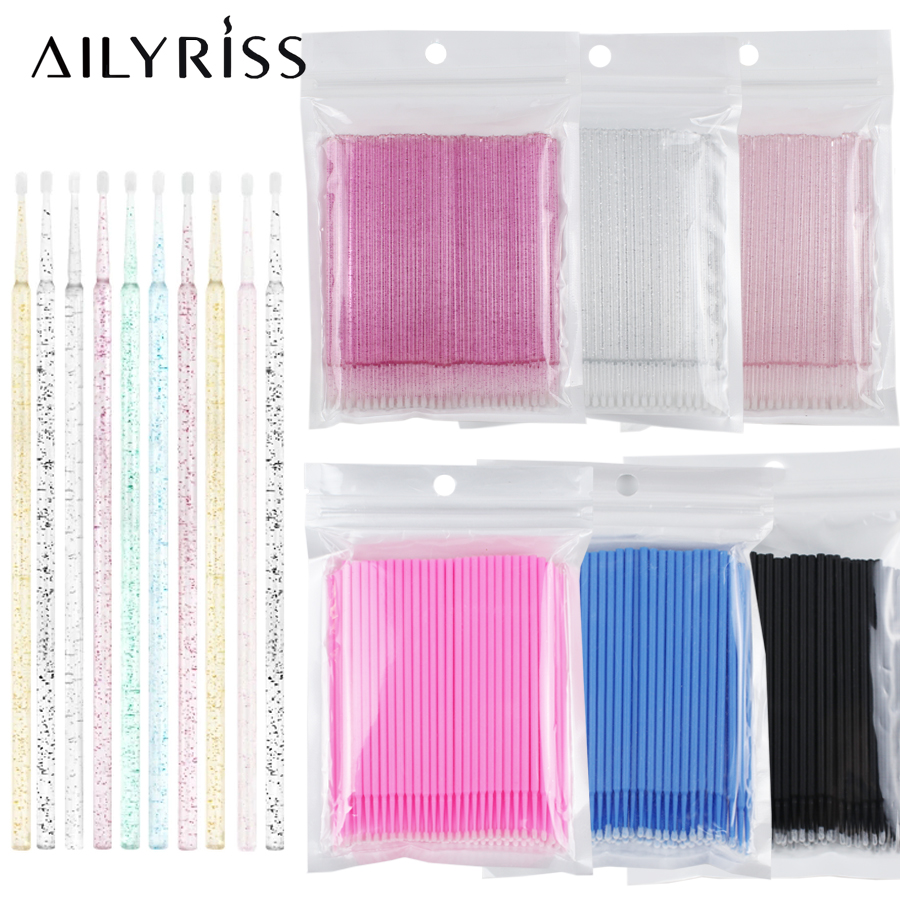 Eyelash Extension Cleaning - 500 pçs/lote aplicador descartável micro escovas
