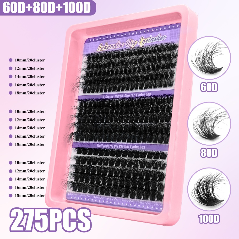 Eyelash Extension Volume Styles - Cílios Postiços de 9-16mm de Comprimento,