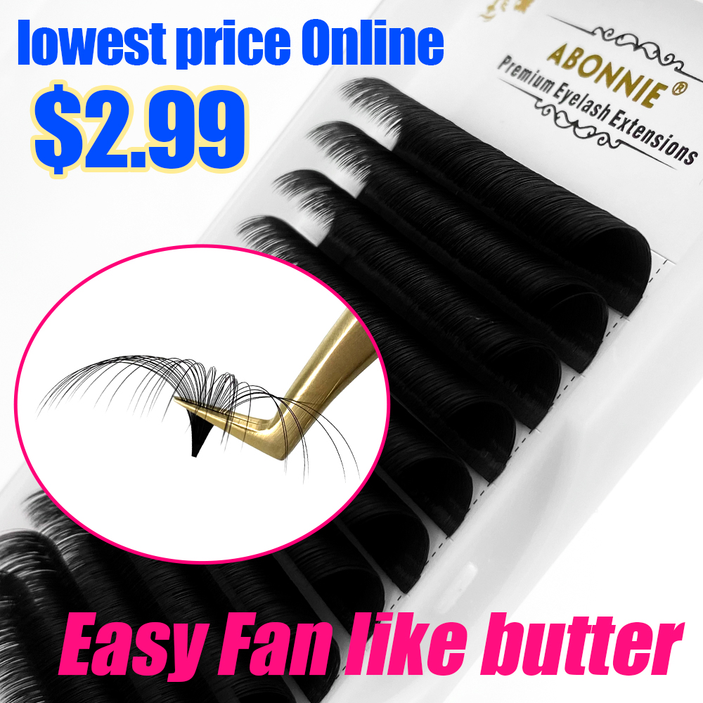 Eyelash Extension Mega Volume - Abonnie 0.03-0.10mm fácil ventilador cílios mega