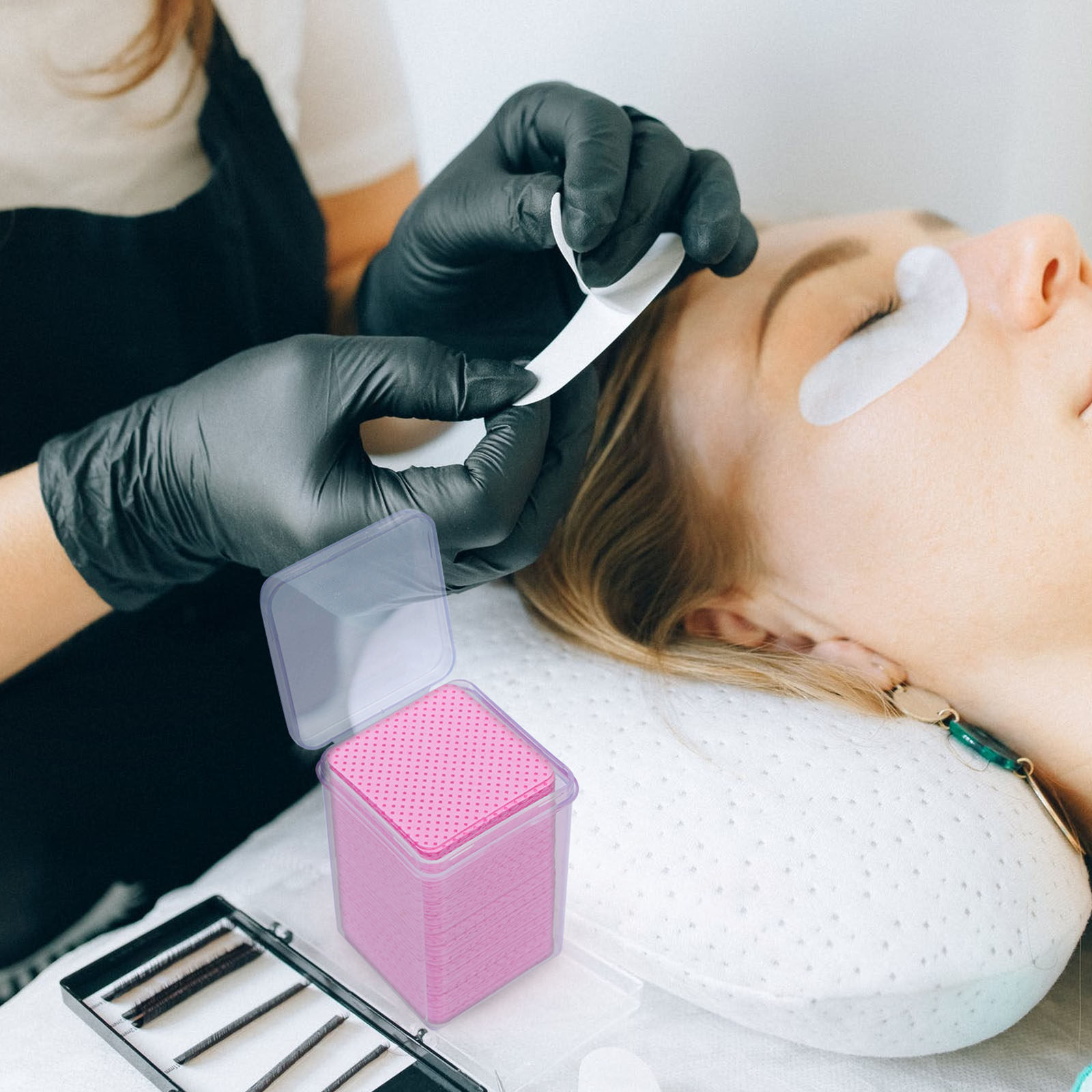 Eyelash Extension Removal - 600 Panos de Algodão para Limpeza,