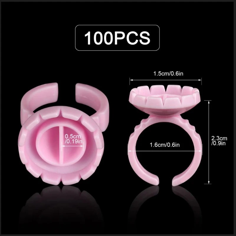 100 unidades de anéis descartá - Eyelash Extension Double Lash avaliação e preço