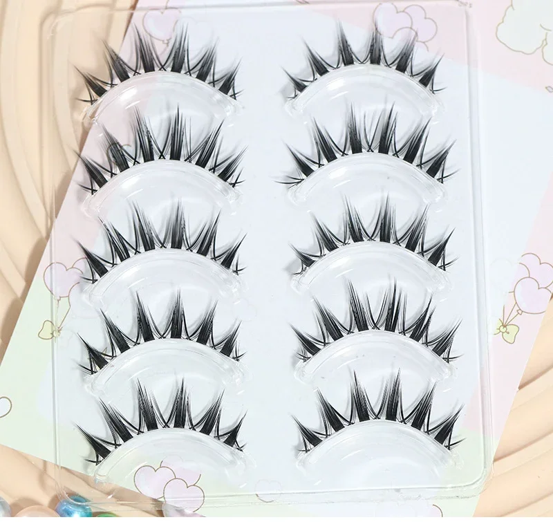 5 pares mangá olho em forma de - Eyelash Extension Douyin avaliação e preço