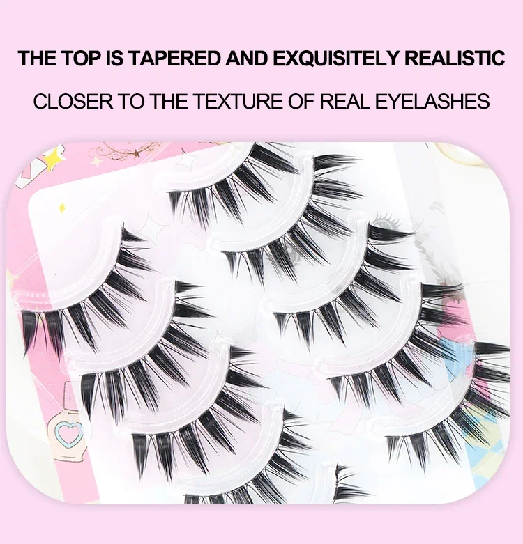 5 pares mangá olho em forma de - Eyelash Extension Douyin avaliação e preço